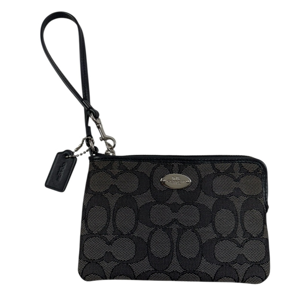 COACH Corner Zip Wristlet In Signature Canvas